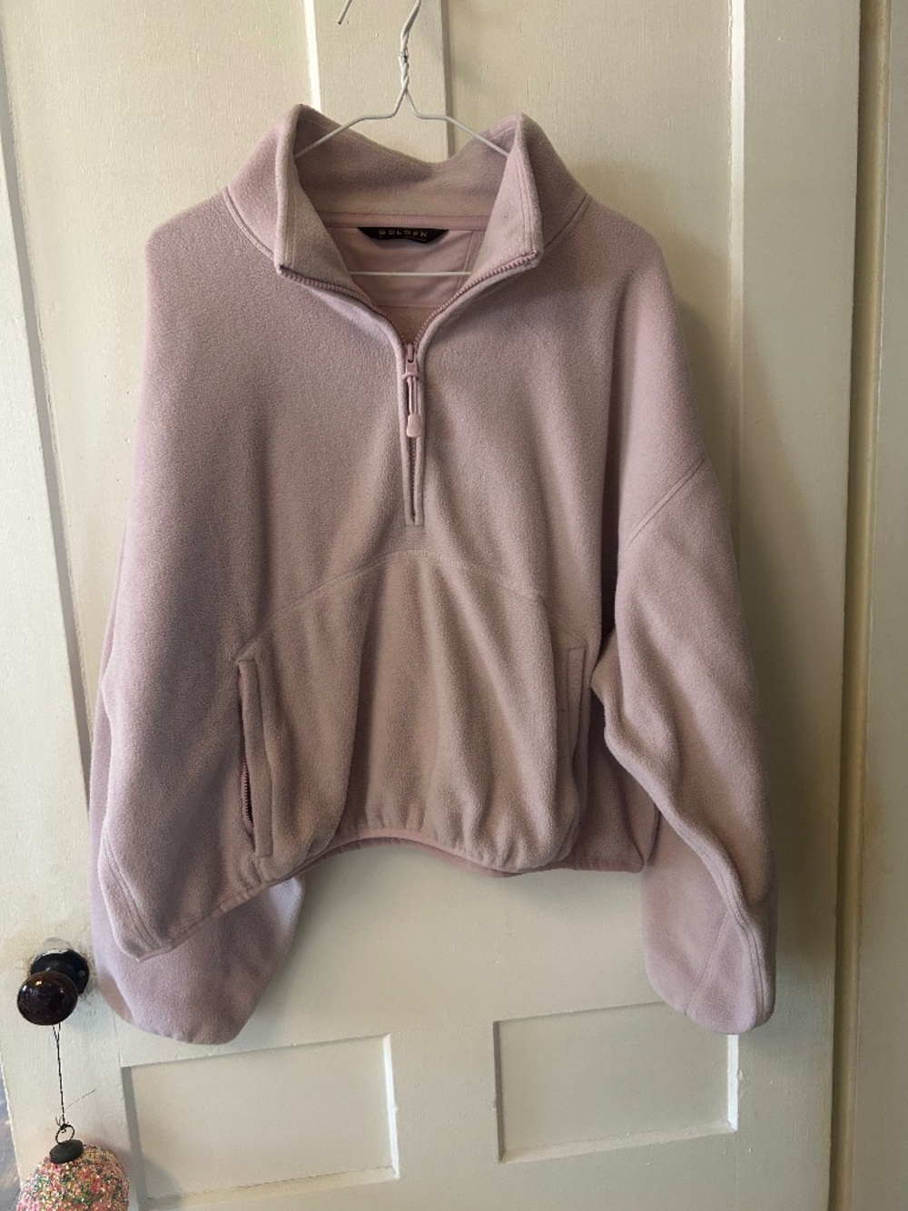 Golden (Aritzia) Light Pink Fleece Quarter Zip